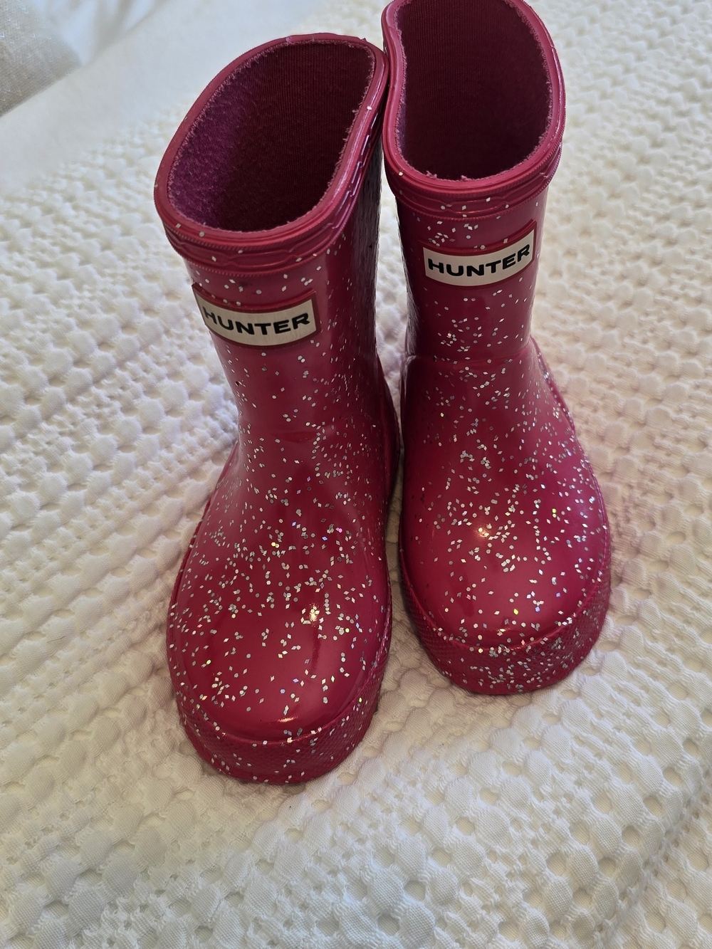 Hunter Kids Glitter Hot Pink Rain Boots
